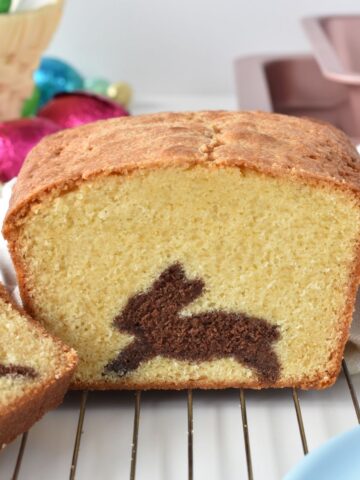 Surprise Easter Bunny Pound Cake On Baking Tray